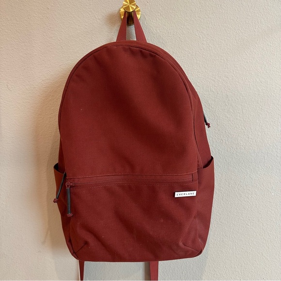 Everlane Handbags - Everlane Red | rust Nylon Backpack light weight day pack padded laptop